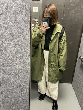 「MONO-MART（モノマート）の【コート/ライナーセット】ビッグシルエット コットンナイロン M-65 モッズコート&キルティングライナーセット/2枚セット/3WAY（モッズコート）」を使った、kasumiさん（レディース・162cm）の冬コーディネート