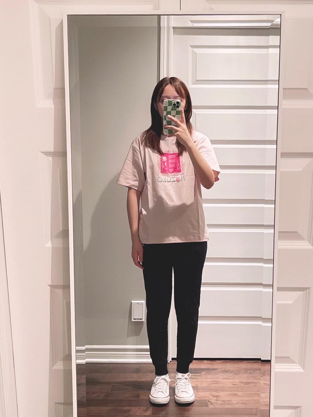 「summer、girl、clothes、2022年、nezuko」｜「Championのアイテム（その他パンツ、ブラック系）」を使った、Cindy さん（レディース・165cm）の夏コーディネートの1枚目の写真