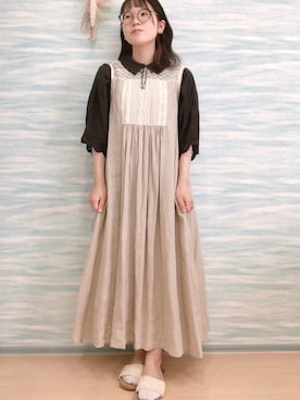 「ナチュラル」｜うるふのもも。さん（骨格ストレート・レディース・151cm）の夏コーディネート