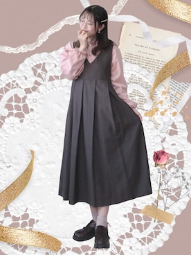 「アイテム（ヘアピン）」を使った、うるふのもも。さん（レディース・151cm）の秋コーディネート