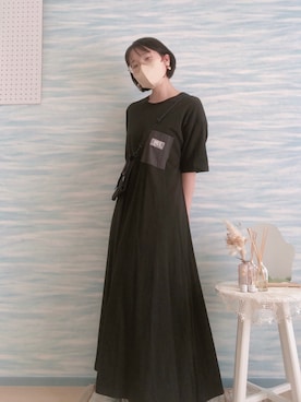 「アイテム（ボディバッグ/ウエストポーチ）」を使った、うるふのもも。さん（レディース・151cm）の夏コーディネート