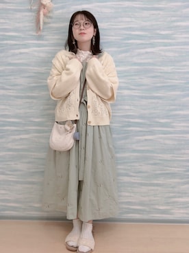 「アイテム（ワンピース/ドレス）」を使った、うるふのもも。さん（レディース・151cm・20代）の春コーディネート