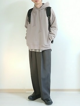「アイテム（シャツ/ブラウス、ブラウン系）」を使った、フリフリさん（メンズ・167cm）の秋コーディネート