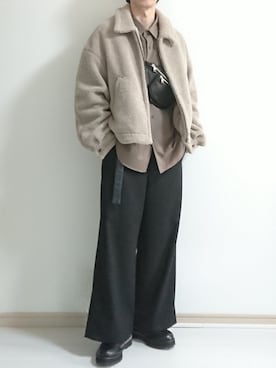 「DOOPZ（ドープス）のアイテム（スラックス）」を使った、フリフリさん（メンズ・167cm）の秋コーディネート