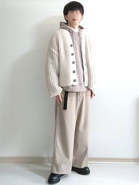 「DOOPZ（ドープス）のアイテム（スラックス）」を使った、フリフリさん（メンズ・167cm）の冬コーディネート