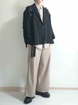 「DOOPZ（ドープス）のアイテム（スラックス）」を使った、フリフリさん（メンズ・167cm）の秋コーディネート