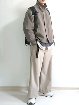 「DOOPZ（ドープス）のアイテム（スラックス）」を使った、フリフリさん（メンズ・167cm）の冬コーディネート