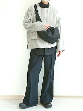 「いまどきジャケット写真」｜「アイテム（スラックス）」を使った、フリフリさん（メンズ・167cm）の春コーディネート