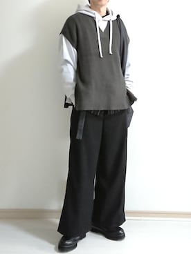 「DOOPZ（ドープス）のアイテム（スラックス）」を使った、フリフリさん（メンズ・167cm）の春コーディネート