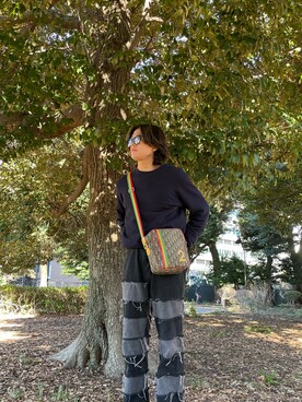 「Ray-Ban（レイバン）のアイテム（メガネ、ブラック系）」を使った、ALIENさん（メンズ・175cm）の春コーディネート