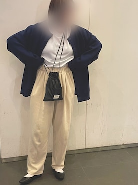 「スウェットギャザーパンツ」｜「アイテム（スウェットパンツ）」を使った、ｻﾉさん（レディース・162cm）の春コーディネート