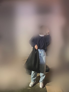 「ブルーコーデ」｜「アイテム（スウェット）」を使った、ｻﾉさん（レディース・162cm）の秋コーディネート