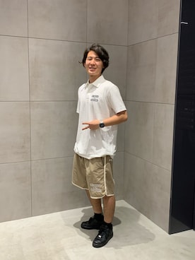 「DENHAM（デンハム）のアイテム（パンツ）」を使った、やまさん（メンズ・166cm）の夏コーディネート