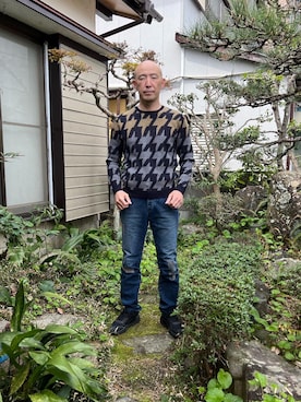 「RED EAR（レッドイヤー）のアイテム」を使った、柴犬ゴローさん（メンズ・178cm）の春コーディネート