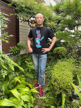 「RED EAR（レッドイヤー）のアイテム」を使った、柴犬ゴローさん（メンズ・178cm）の夏コーディネート