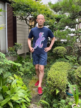 「Paul Smith JEANS（ポールスミスジーンズ）のアイテム」を使った、柴犬ゴローさん（メンズ・178cm）の夏コーディネート