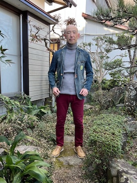 「ポールスミス」｜「アイテム（ジャケット/アウター）」を使った、柴犬ゴローさん（メンズ・178cm）の冬コーディネート