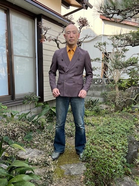 「ポールスミス」｜「アイテム（ジャケット/アウター）」を使った、柴犬ゴローさん（メンズ・178cm）の春コーディネート
