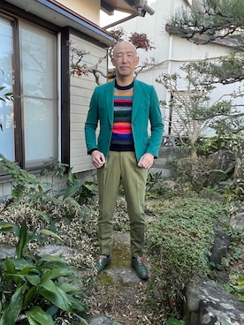 「Paul Smith（ポールスミス）のアイテム（スラックス）」を使った、柴犬ゴローさん（メンズ・178cm）の冬コーディネート