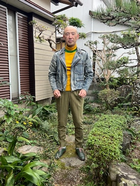 「Paul Smith（ポールスミス）のアイテム（スラックス）」を使った、柴犬ゴローさん（メンズ・178cm）の冬コーディネート