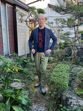 「Paul Smith（ポールスミス）のアイテム（スラックス）」を使った、柴犬ゴローさん（メンズ・178cm）の秋コーディネート