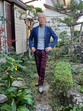 「Paul Smith（ポールスミス）のアイテム（スラックス）」を使った、柴犬ゴローさん（メンズ・178cm）の秋コーディネート