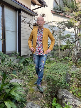 「ポールスミス」｜「アイテム（ジャケット/アウター）」を使った、柴犬ゴローさん（メンズ・178cm）の春コーディネート