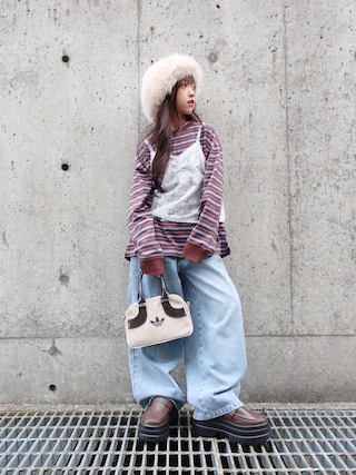 「CIAOPANIC TYPY(チャオパニックティピー)の【KIDS】5枚セットアソートロゴロンTee【WEEKロンTee】(Tシャツ/カットソー)」を使った、hisuiさん(キッズ・130cm)の秋コーディネート