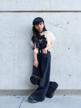 「アイテム（ハンチング/ベレー帽）」を使った、hisuiさん（キッズ・120cm）の夏コーディネート