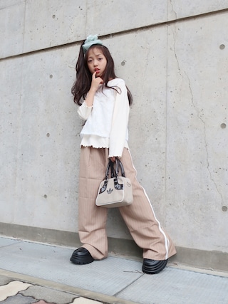 「CIAOPANIC TYPY（チャオパニックティピー）の【KIDS/ZOZO限】レースキャミ付き針抜きメロウトップス（Tシャツ/カットソー）」を使った、hisuiさん（キッズ・130cm）の夏コーディネート