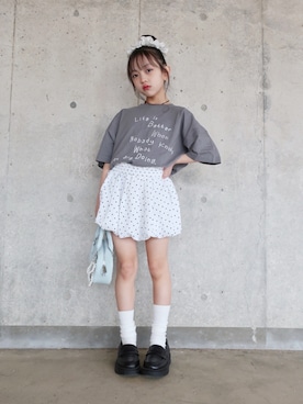 「CIAOPANIC TYPY（チャオパニックティピー）の【KIDS】5枚セットアソート半袖TEE巾着付き！【WEEKTEE】（Tシャツ/カットソー、その他）」を使った、hisuiさん（キッズ・130cm）の春コーディネート
