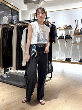 「アイテム（バンダナ/スカーフ）」を使った、やまゆかさん（レディース・162cm・20代）の夏コーディネート