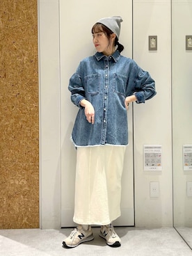 「アイテム（ニットキャップ/ビーニー、グレー系）」を使った、やまゆかさん（レディース・162cm）の冬コーディネート