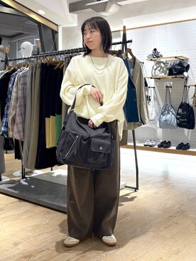 「LEPSIM（レプシィム）のステンレスロングアレンジネックレス　587102（ネックレス、シルバー系）」を使った、やまゆかさん（レディース・161cm）の春コーディネート