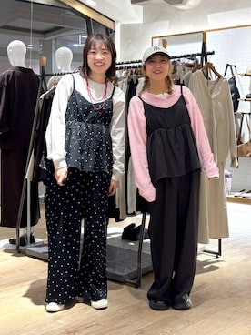 「LEPSIM（レプシィム）のシアーワッフルヘンリープルオーバー　639382（Tシャツ/カットソー、ピンク系）」を使った、やまゆかさん（レディース・161cm）の春コーディネート