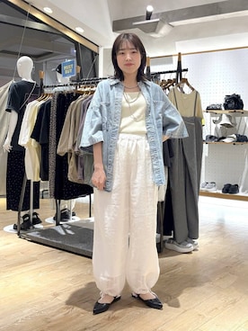 「LEPSIM（レプシィム）の3連ボールネックレス　287544（ネックレス、シルバー系）」を使った、やまゆかさん（レディース・161cm）の春コーディネート
