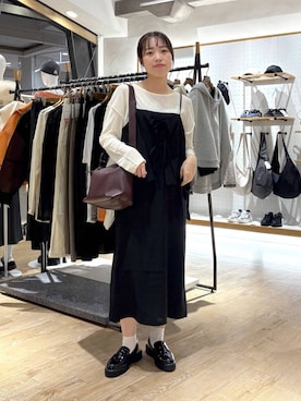 「LEPSIM（レプシィム）のアウトリンキングシアープルオーバー　582453（Tシャツ/カットソー）」を使った、やまゆかさん（レディース・162cm）の夏コーディネート