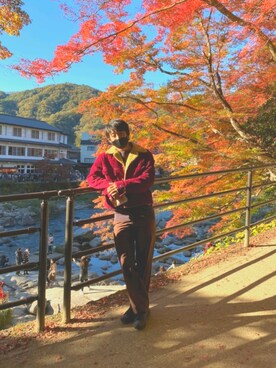 「ワインレッド」｜「アイテム（ブルゾン）」を使った、fumiさん（メンズ・171cm）の秋コーディネート