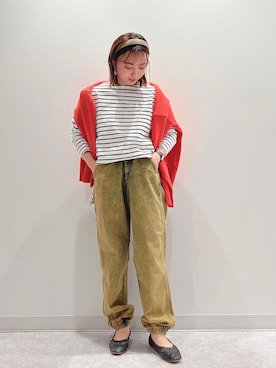 「SOMETHING（サムシング）のアイテム（トップス）」を使った、matsunaga tomoeさん（レディース・157cm）の春コーディネート