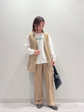「RAG MACHINE（ラグマシーン）のアイテム」を使った、matsunaga tomoeさん（レディース・157cm）の春コーディネート