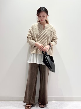 「RAG MACHINE（ラグマシーン）のアイテム（バッグ）」を使った、matsunaga tomoeさん（レディース・157cm）の秋コーディネート