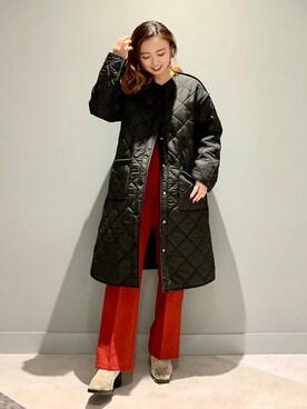 「HONEYSUCKLE ROSE（ハニーサックルローズ）のアイテム（その他アウター）」を使った、matsunaga tomoeさん（レディース・157cm）の秋コーディネート