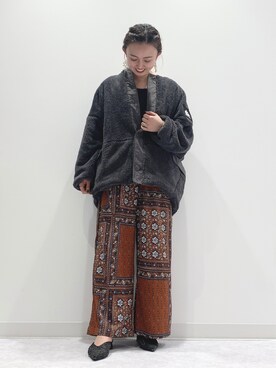 「CAMP7（キャンプセブン）のアイテム（その他アウター）」を使った、matsunaga tomoeさん（レディース・157cm）の秋コーディネート