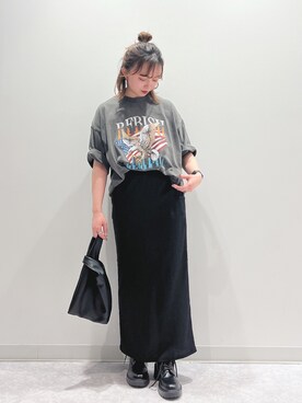 「RAG MACHINE（ラグマシーン）のアイテム」を使った、matsunaga tomoeさん（レディース・157cm）の春コーディネート