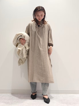 「HONEYSUCKLE ROSE（ハニーサックルローズ）のアイテム（MA-1）」を使った、matsunaga tomoeさん（レディース・157cm）の秋コーディネート