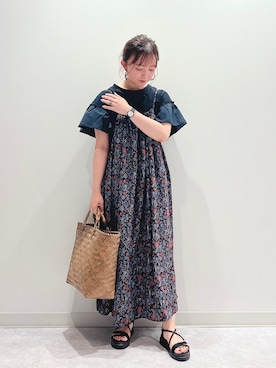 「アイテム（シャツワンピース）」を使った、matsunaga tomoeさん（レディース・157cm）の春コーディネート