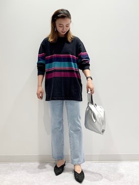 「フレアデニム」｜matsunaga tomoeさん（レディース・157cm）の夏コーディネート