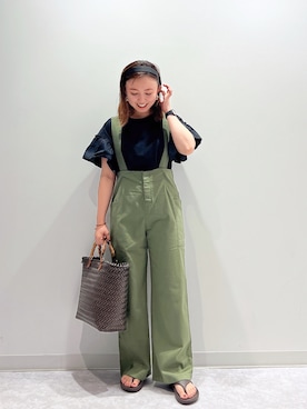 「アイテム（オールインワン・サロペット）」を使った、matsunaga tomoeさん（レディース・157cm）の夏コーディネート