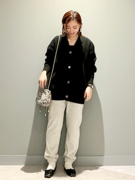 「BACK NUMBER（バックナンバー）のアイテム（スウェットパンツ）」を使った、matsunaga tomoeさん（レディース・157cm）の冬コーディネート