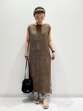 「RAG MACHINE（ラグマシーン）のアイテム（パンツ）」を使った、matsunaga tomoeさん（レディース・157cm）の夏コーディネート